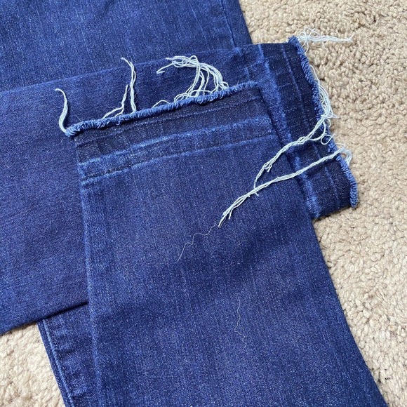 Banana Republic High Rise Skinny stretch Jeans Women's 30/10 Dark Wash Raw Hem - Picture 4 of 8